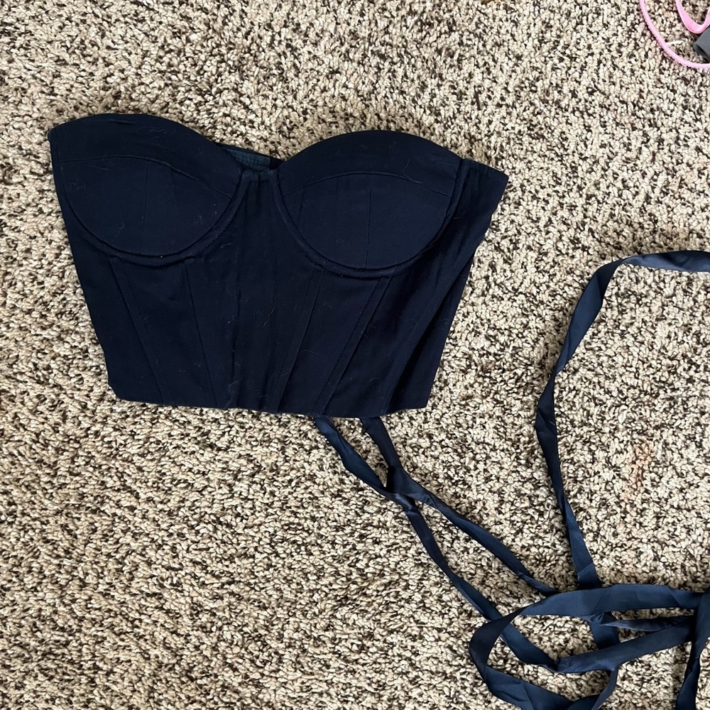 SHEIN bustier lace up top